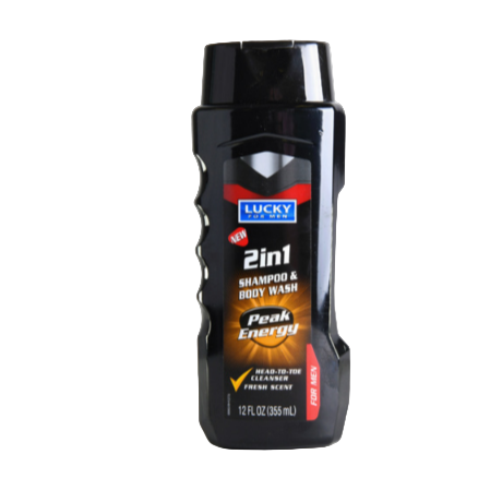 SHAMPOO & BODYWASH LUCKY FOR MEN 2IN1 PEAK ENERGY 12OZ 1CT