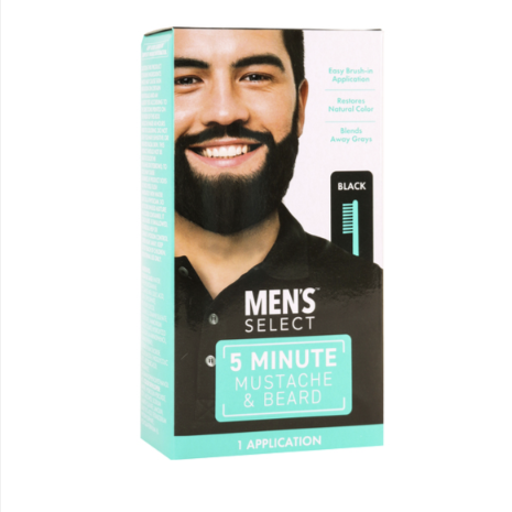 MENS SELECT MUSTACHE AND BEARD BLACK 1CT