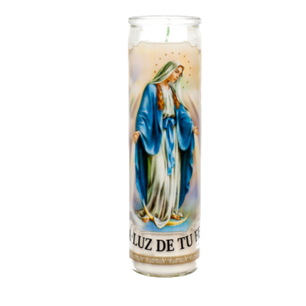 CANDLE MARIA MILAGROSA WHITE 8" 12PK 1CT