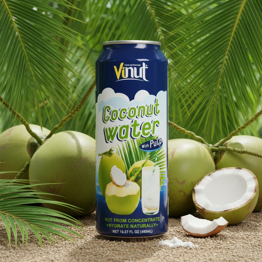 VINUT COCONUT WATER JUICE + PULP 16.57OZ 24PK