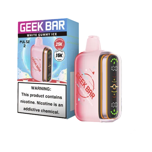 VAPE GEEK BAR PULSE 2 WHITE GUMMY ICE 5PK