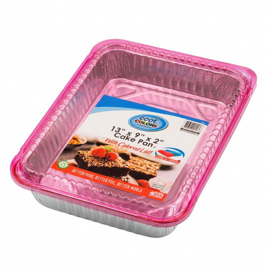 ALUMINUM RECTANGLE CAKE PAN W/LID 13X9X2 1CT