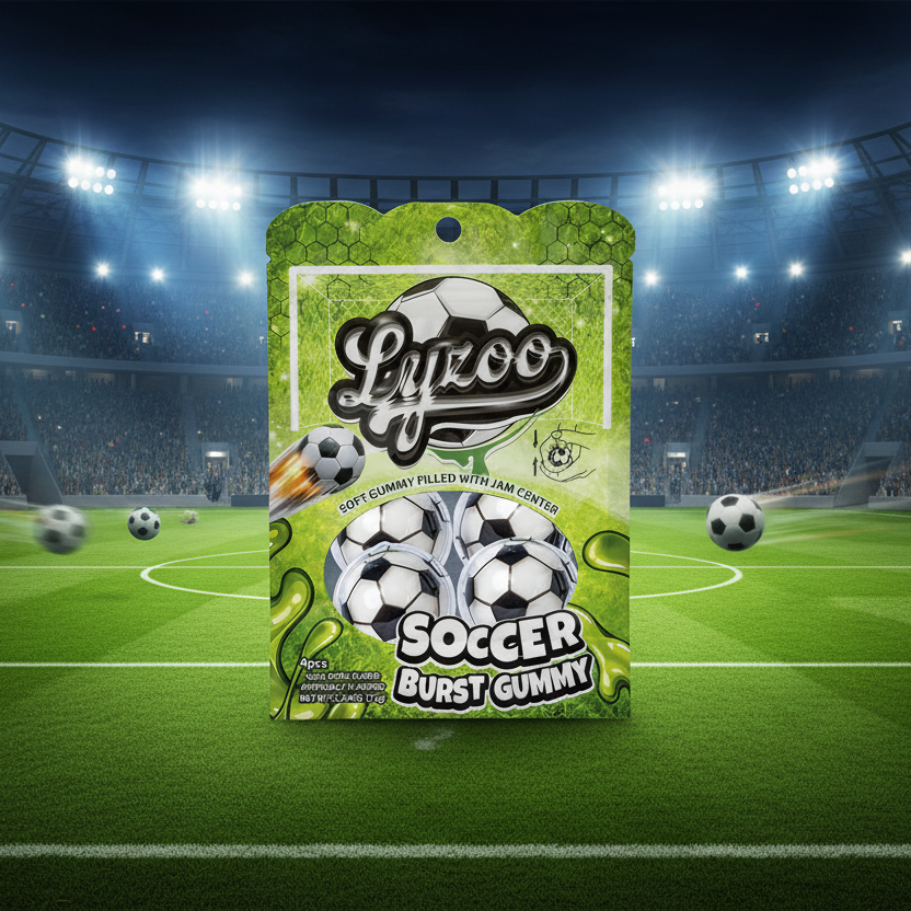 LYZOO SOCCER SOUR APPLE GUMMY CANDY 72G 1CT