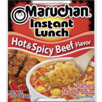 SOUP MARUCHAN HOT&SPICY BEEF 2.25OZ 12PK