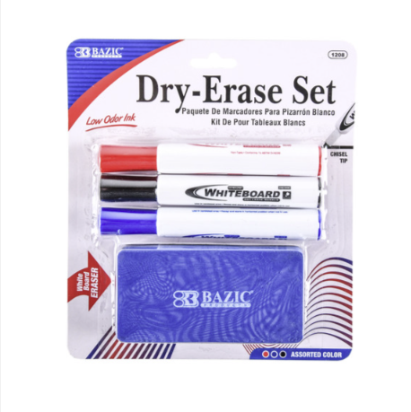 DRY ERASE MARKER SET 1CT