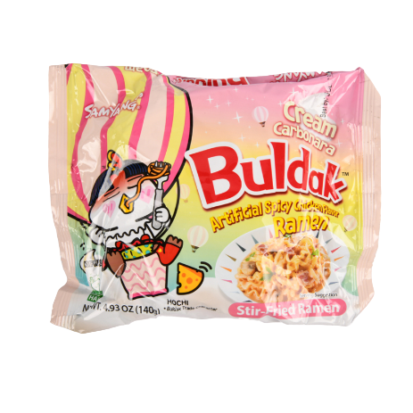 SOUP BULDAK BAGS CREAM CARBONARA 4.93OZ 5PK