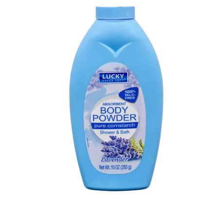 LUCKY BODY POWDER CORN STARCH SHOWER & BATH LAVENDER 10 OZ 1CT