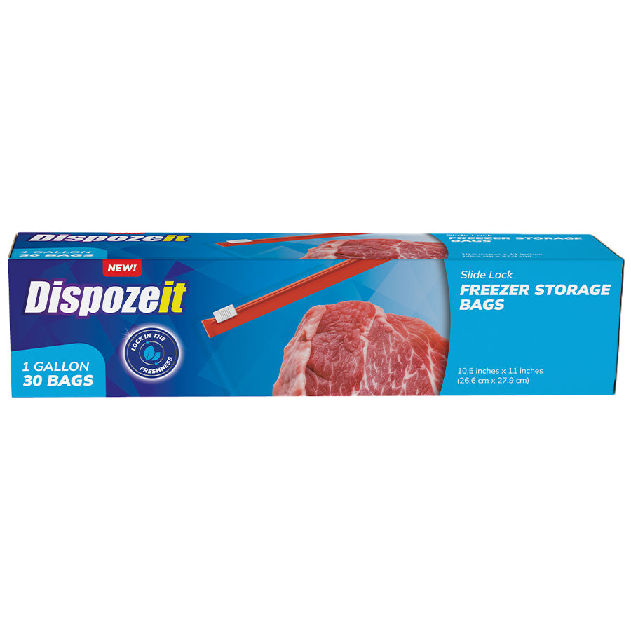 DISPOZEIT DISPOSIABLE FREEZER STORAGE BAG 1 GL 30 CT SLIDER LOCK REGULAR 1CT