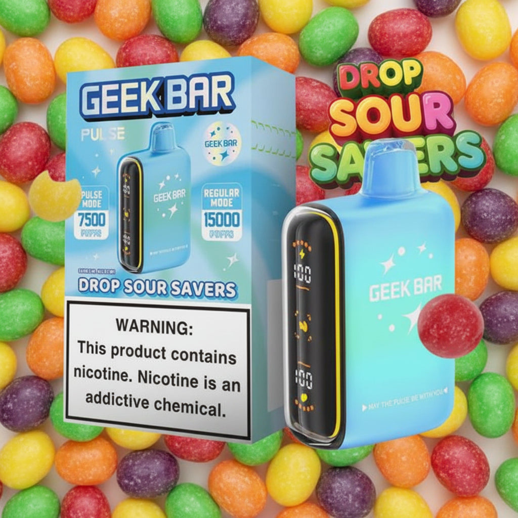 VAPE GEEK BAR PULSE JUICY DROP SOUR SAVERS 5PK