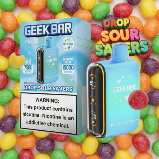 VAPE GEEK BAR PULSE JUICY DROP SOUR SAVERS 5PK