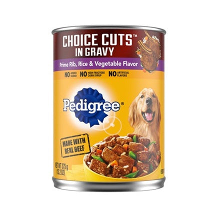 DOG FOOD PEDIGREE CUT RIB/RICE/VEG 13.2OZ 1CT