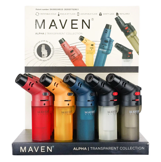 LIGHTER MAVEN TORCH ALPHA TRANSPARENT 15PK 1CT