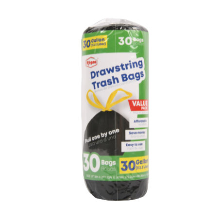 TRASHBAG RI-PAC DRAWSTRING 30PK 30GAL 1CT