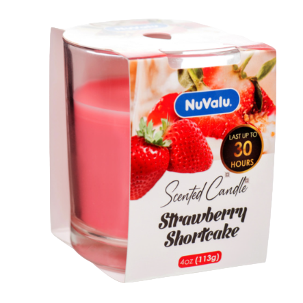 CANDLE NUVALU TUMBLER STRAWBERRY SHORTCAKE 4OZ