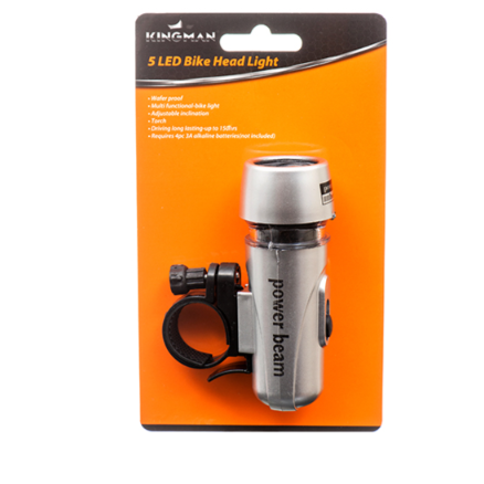 BIKE HEADLIGHT KINGMAN 5 LED 1CT