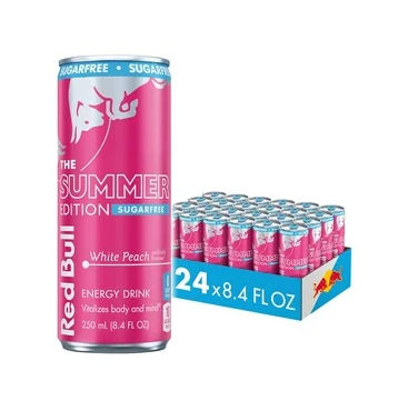 REDBULL ENERGY WHITE PEACH SUGARFREE 8.4OZ 24PK