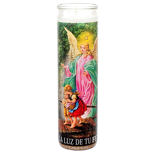 CANDLE ANGEL DE LA GUARDA WHITE 8" 12PK 1CT