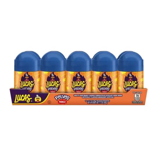 CANDY LUCAS POLVOS MANGO YELLOW&BLUE 10PK