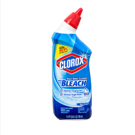 TOILET BOWL CLEANER CLOROX W/BLEACH RAIN CLEAN 24OZ