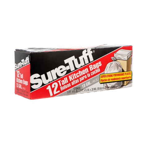 TRASHBAG SURE TUFF TALL KITCHEN WHT 12PK 13GAL 1CT