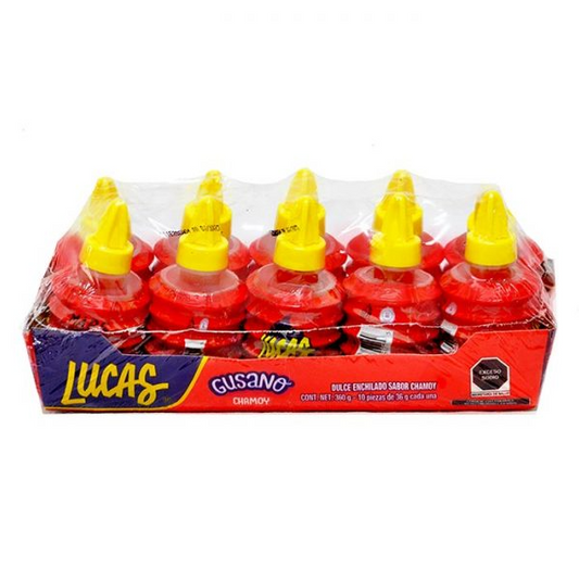 CANDY LUCAS GUSANO CHAMOY RED 10PK