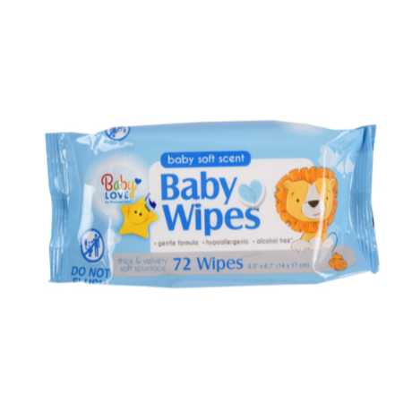 BABY WIPES BABY LOVE BLUE 72PK 1CT