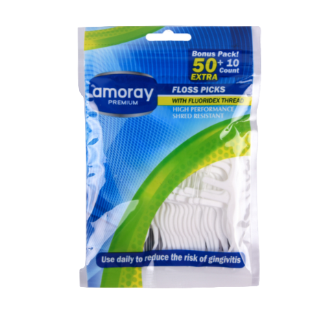 FLOSS AMORAY PICKS 50 + 10 PK