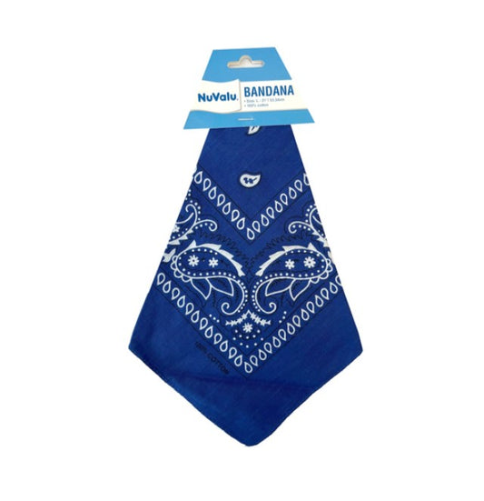BANDANA BLUE 100% COTTON 21 X 21" 12PK