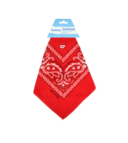 BANDANA RED 100% COTTON 21 X 21" 12PK