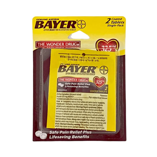 MEDICINE BAYER PAIN RELIEF BLISTER 2 TABLET 325MG 6PK