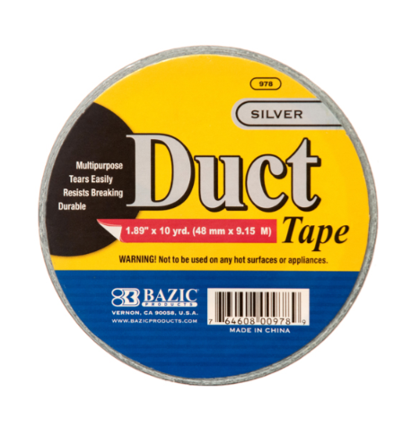 BAZIC DUCT TAPE SILVER 1.89" X 10YD