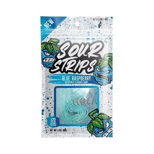 CANDY SOUR STRIPS BLUE RASPBERRY 3.40OZ 1CT