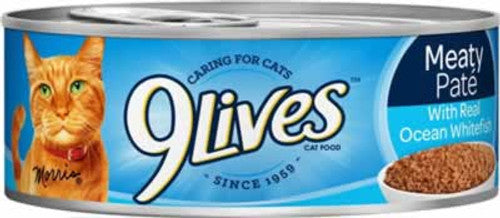 CAT FOOD 9LIVES MEATY PATE OCEAN WHITE FISH 5.5OZ