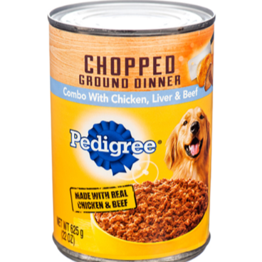 DOG FOOD PEDIGREE CHOPPED CHK/LIV/BEEF 220Z 1CT