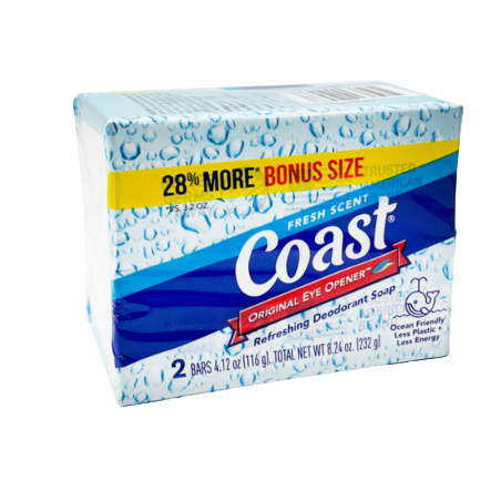 SOAP COAST BAR FRESH SCENT 4.12OZ 2PK