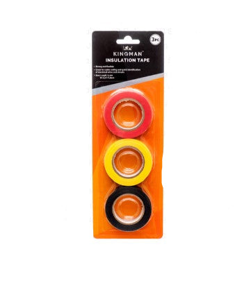KINGMAN ELECTRICAL TAPE 3 X 15M 3 COLORS 1CT