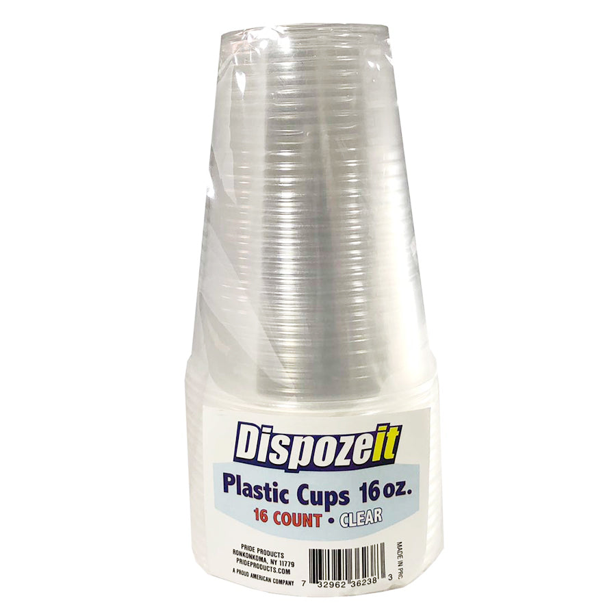 PLASTIC CUP 16 OZ 16 CT CLEAR DISPOZEIT 1CT