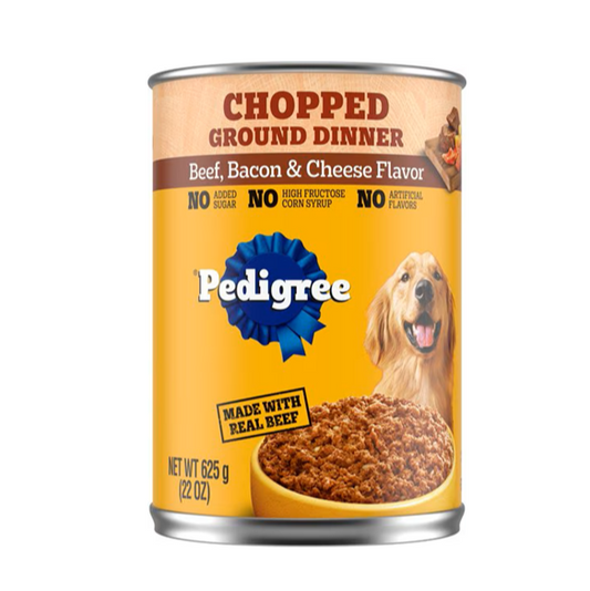 DOG FOOD PEDIGREE  CHOPPED BEEF/BACON/CHEESE 13.2OZ 1CT