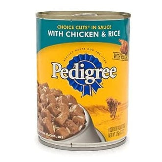 DOG FOOD PEDIGREE CUT CHICKEN & RICE 13.2OZ 1CT