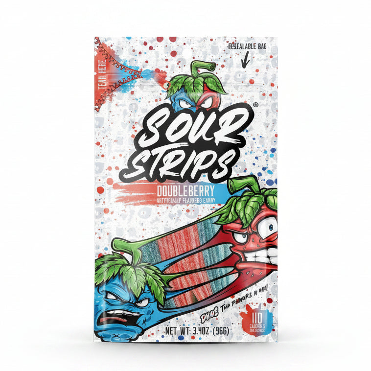 CANDY SOUR STRIPS DOUBLEBERRY 3.40OZ 1CT