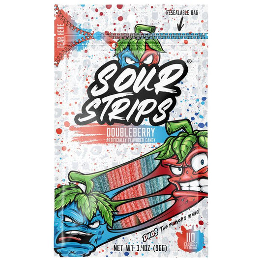CANDY SOUR STRIPS DOUBLEBERRY 3.40OZ 1CT