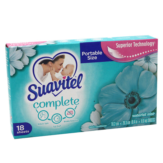 DRYER SHEET SUAVITEL DRYER SHEETS 18 CT WATERFALL MIST 1CT