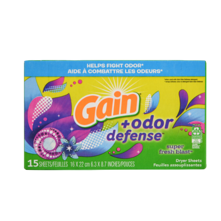 DRYER SHEET GAIN SUPER FRESH BLAST 15PK