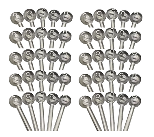 GLASS PIPES OB THICK CLEAR 4 INCH BAG 50 PACK