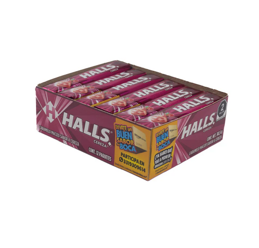 HALLS COUGH DROPS CHERRY 12PK
