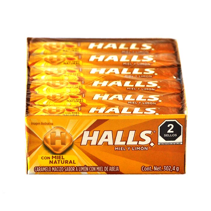 HALLS COUGH DROPS HONEY LIMON 12PK