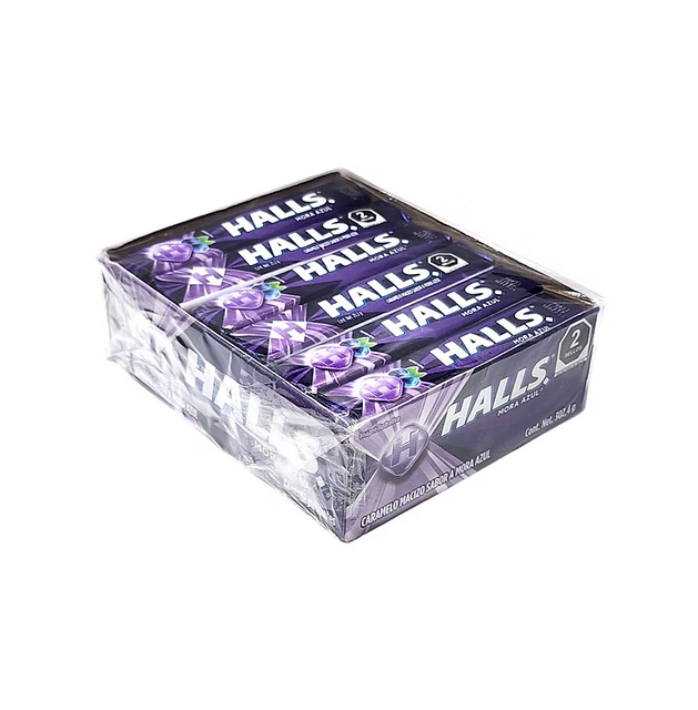 HALLS COUGH DROPS BLUE BERRY PURPLE 12PK