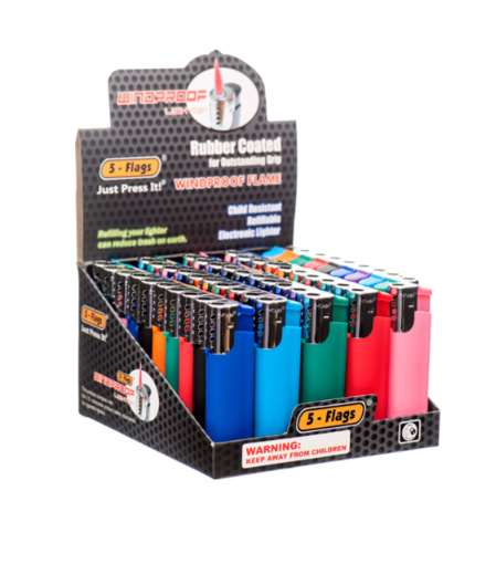 LIGHTER TORCH WIND-PROOF SOLID 5 ASST CLR 50PK