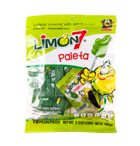 LIMON 7 LOLIPOP 10CT 3.5 OZ 1CT