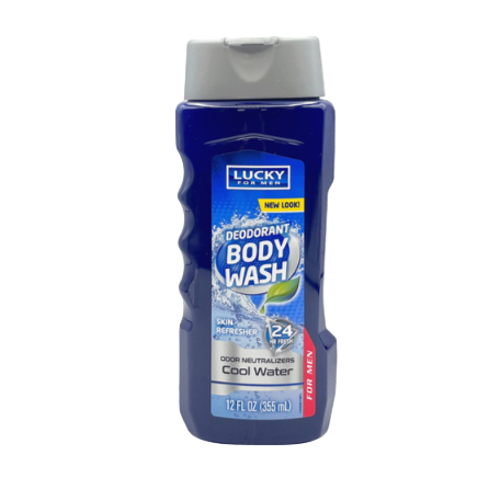 BODY WASH LUCKY COOL WATER 12OZ 1CT